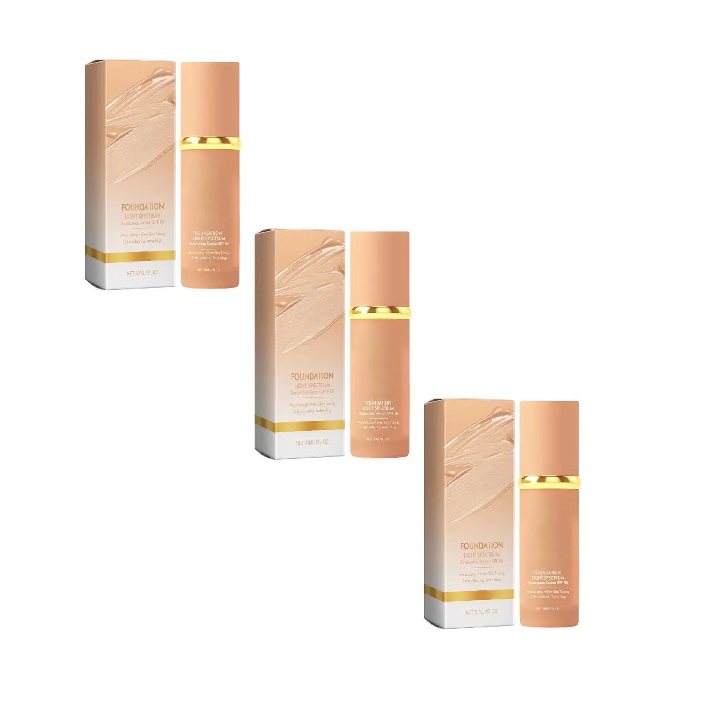 4 In 1 Foundation Liquid- Hydrating Medium Full Coverage Concealer With SPF50+ Inspired Longwearing & Waterproof Makeup 30ml