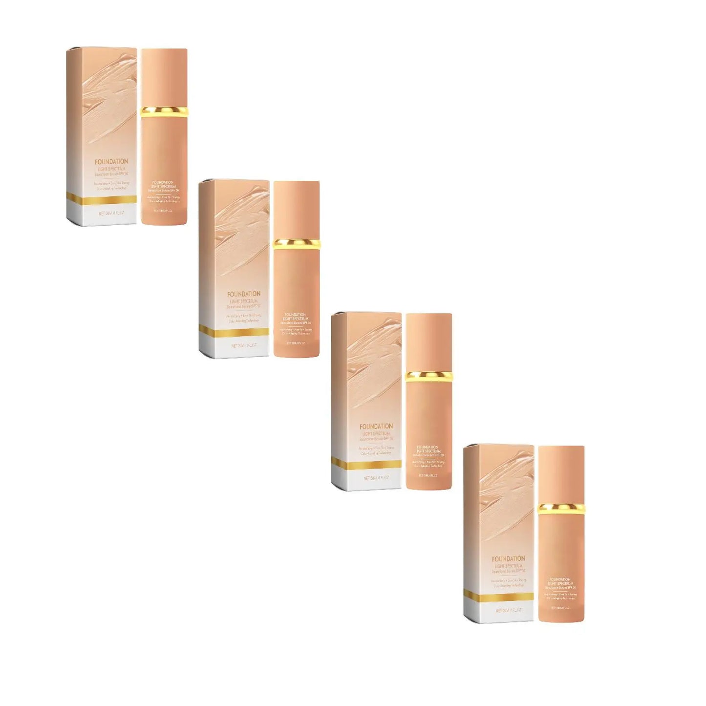 4 In 1 Foundation Liquid- Hydrating Medium Full Coverage Concealer With SPF50+ Inspired Longwearing & Waterproof Makeup 30ml