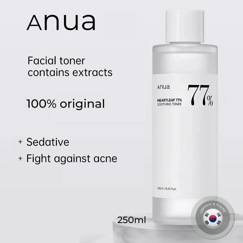 Anua Skincare Products Heartleaf LHA Moisture Peeling Gel Cleanser 77 Toner Rice 70 Glow Milky Toner Lotion Nicotinamide Serum
